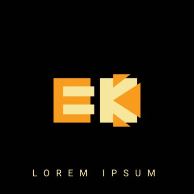 Modern yaratıcı logo. Siyah Arkaplan ile İlk Logo Tasarımları.