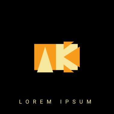 Modern yaratıcı logo. Siyah Arkaplan ile İlk Logo Tasarımları.