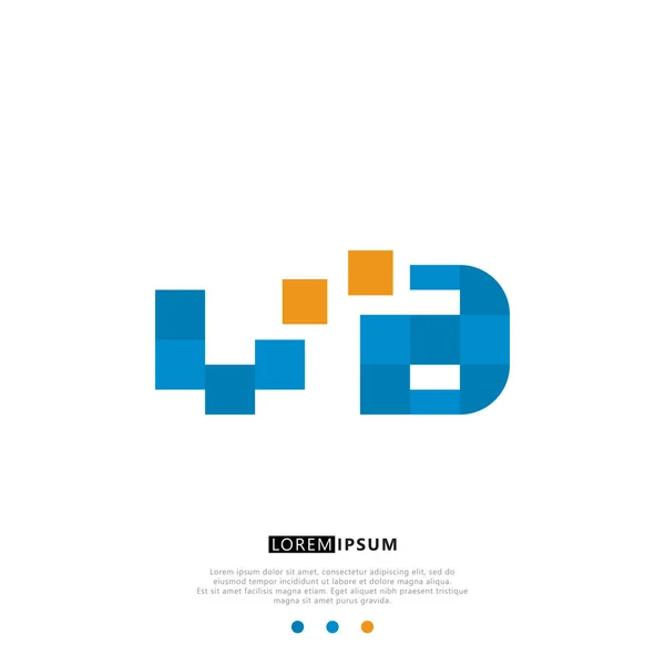 Eenvoudig Elegant Initial Letter Logo Design Elegante Identiteitsontwerp Met Blauwe — Stockvector