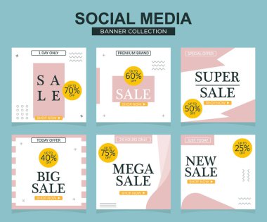 Sosyal medya için modern promosyon kare web pankartı. modern pankart tasarımları.