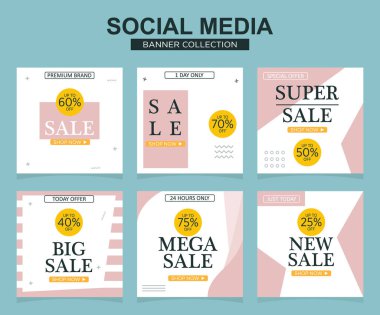 Sosyal medya için modern promosyon kare web pankartı. modern pankart tasarımları.