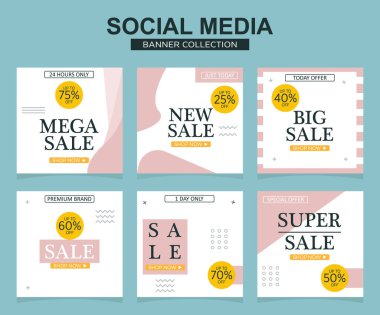 Sosyal medya için modern promosyon kare web pankartı. modern pankart tasarımları.