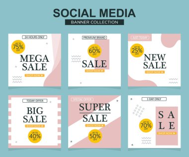 Sosyal medya için modern promosyon kare web pankartı. modern pankart tasarımları.