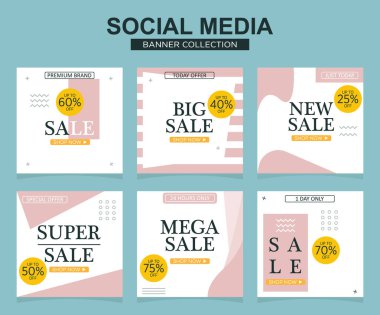 Sosyal medya için modern promosyon kare web pankartı. modern pankart tasarımları.