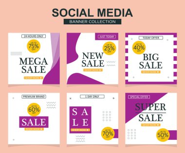 Sosyal medya için modern promosyon kare web pankartı. modern pankart tasarımları.