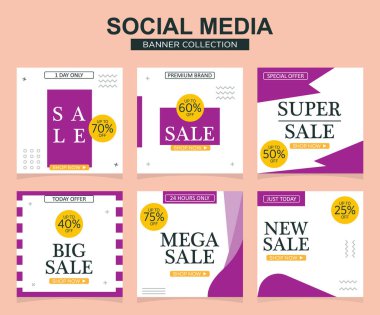 Sosyal medya için modern promosyon kare web pankartı. modern pankart tasarımları.