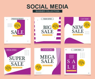 Sosyal medya için modern promosyon kare web pankartı. modern pankart tasarımları.