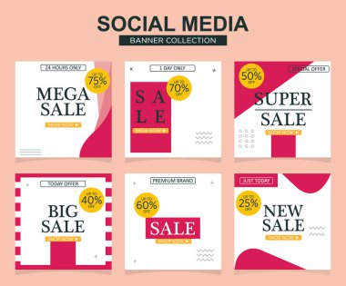 Sosyal medya için modern promosyon kare web pankartı. modern pankart tasarımları.