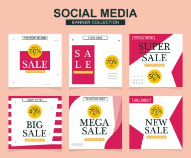 Sosyal medya için modern promosyon kare web pankartı. modern pankart tasarımları.