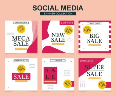 Sosyal medya için modern promosyon kare web pankartı. modern pankart tasarımları.