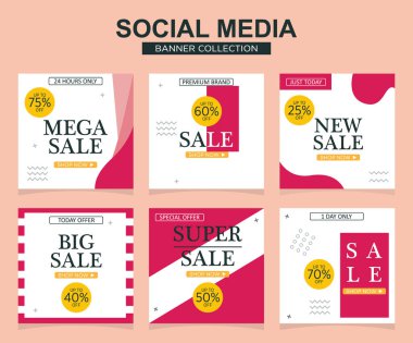 Sosyal medya için modern promosyon kare web pankartı. modern pankart tasarımları.