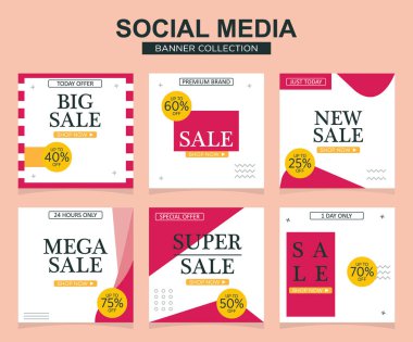 Sosyal medya için modern promosyon kare web pankartı. modern pankart tasarımları.