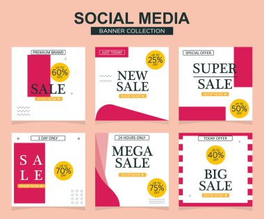 Sosyal medya için modern promosyon kare web pankartı. modern pankart tasarımları.