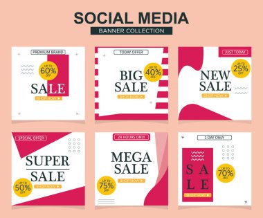 Sosyal medya için modern promosyon kare web pankartı. modern pankart tasarımları.