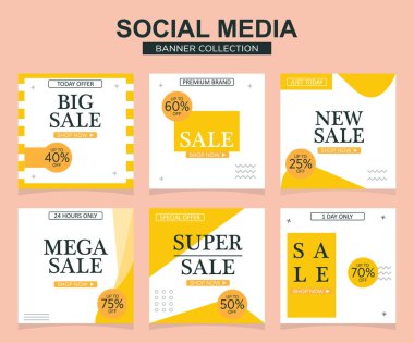 Sosyal medya için modern promosyon kare web pankartı. modern pankart tasarımları.