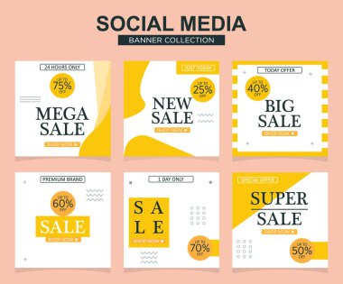 Sosyal medya için modern promosyon kare web pankartı. modern pankart tasarımları.