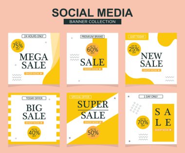 Sosyal medya için modern promosyon kare web pankartı. modern pankart tasarımları.