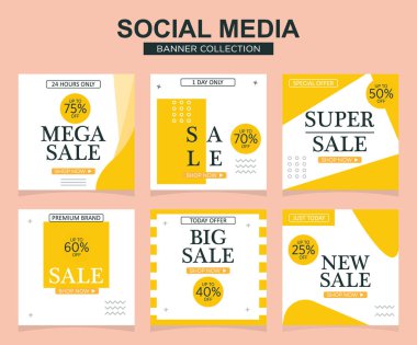 Sosyal medya için modern promosyon kare web pankartı. modern pankart tasarımları.