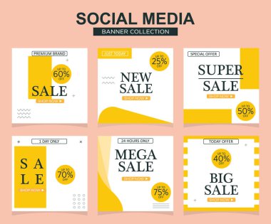 Sosyal medya için modern promosyon kare web pankartı. modern pankart tasarımları.