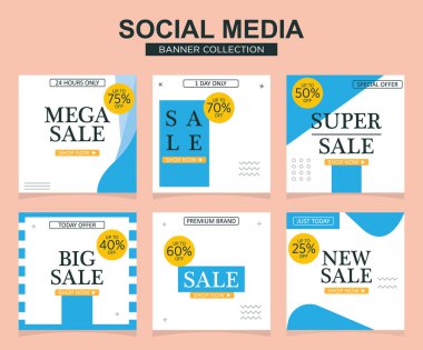 Sosyal medya için modern promosyon kare web pankartı. modern pankart tasarımları.