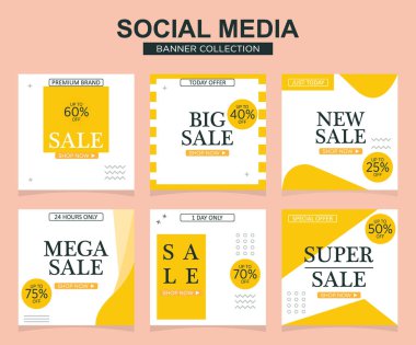 Sosyal medya için modern promosyon kare web pankartı. modern pankart tasarımları.