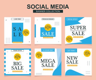 Sosyal medya için modern promosyon kare web pankartı. modern pankart tasarımları.