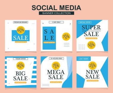 Sosyal medya için modern promosyon kare web pankartı. modern pankart tasarımları.