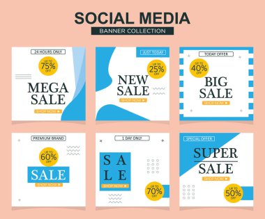 Sosyal medya için modern promosyon kare web pankartı. modern pankart tasarımları.