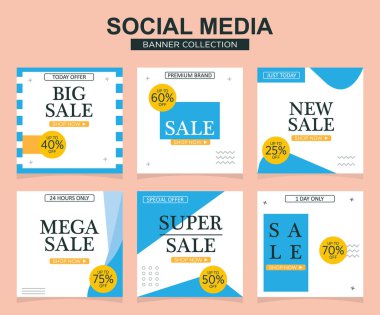 Sosyal medya için modern promosyon kare web pankartı. modern pankart tasarımları.