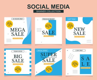 Sosyal medya için modern promosyon kare web pankartı. modern pankart tasarımları.