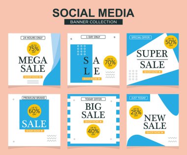 Sosyal medya için modern promosyon kare web pankartı. modern pankart tasarımları.