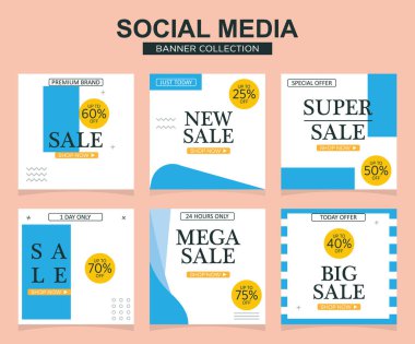 Sosyal medya için modern promosyon kare web pankartı. modern pankart tasarımları.