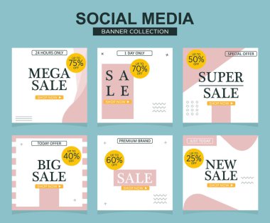 Sosyal medya için modern promosyon kare web pankartı. modern pankart tasarımları.