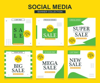 Sosyal medya için modern promosyon kare web pankartı. modern pankart tasarımları.