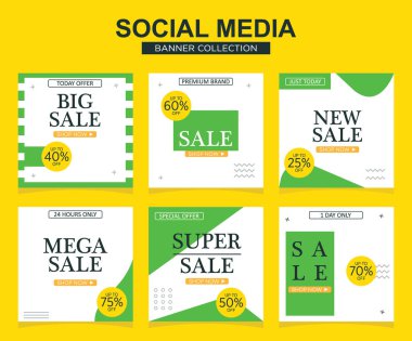 Sosyal medya için modern promosyon kare web pankartı. modern pankart tasarımları.