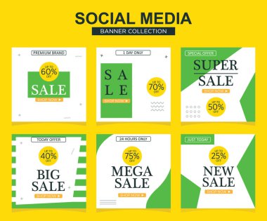 Sosyal medya için modern promosyon kare web pankartı. modern pankart tasarımları.