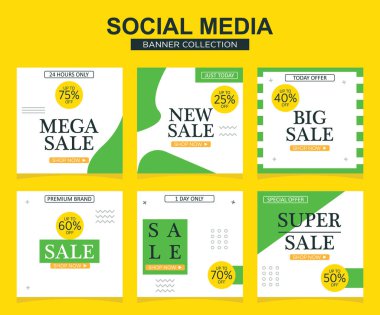 Sosyal medya için modern promosyon kare web pankartı. modern pankart tasarımları.