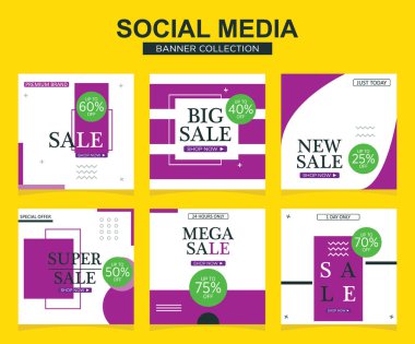 Sosyal medya için modern promosyon kare web pankartı. modern pankart tasarımları.