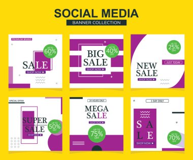 Sosyal medya için modern promosyon kare web pankartı. modern pankart tasarımları.