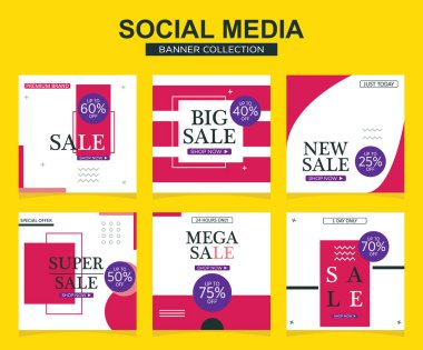 Sosyal medya için modern promosyon kare web pankartı. modern pankart tasarımları.