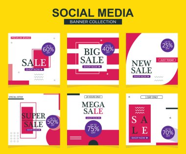 Sosyal medya için modern promosyon kare web pankartı. modern pankart tasarımları.