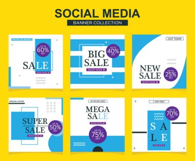 Sosyal medya için modern promosyon kare web pankartı. modern pankart tasarımları.