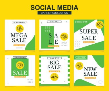 Sosyal medya için modern promosyon kare web pankartı. modern pankart tasarımları.