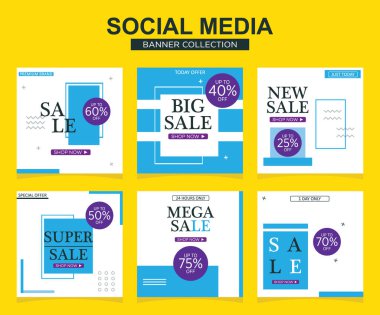 Sosyal medya için modern promosyon kare web pankartı. modern pankart tasarımları.