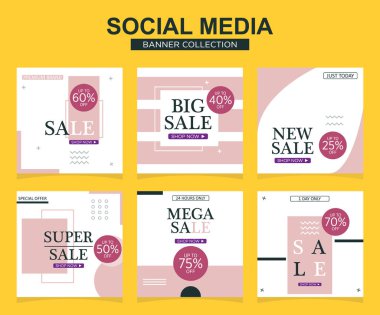 Sosyal medya için modern promosyon kare web pankartı. modern pankart tasarımları.