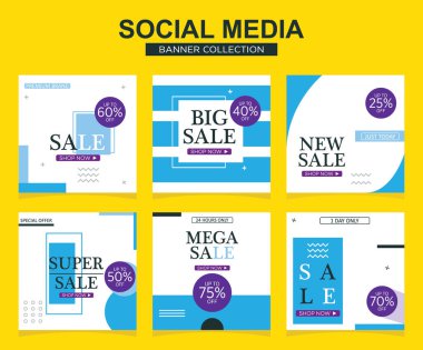 Sosyal medya için modern promosyon kare web pankartı. modern pankart tasarımları.