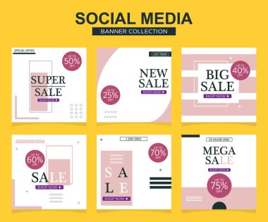 Sosyal medya için modern promosyon kare web pankartı. modern pankart tasarımları.