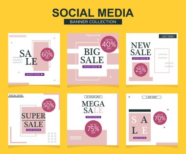 Sosyal medya için modern promosyon kare web pankartı. modern pankart tasarımları.