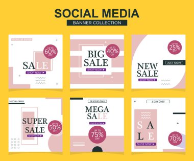 Sosyal medya için modern promosyon kare web pankartı. modern pankart tasarımları.