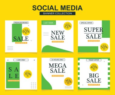 Sosyal medya için modern promosyon kare web pankartı. modern pankart tasarımları.